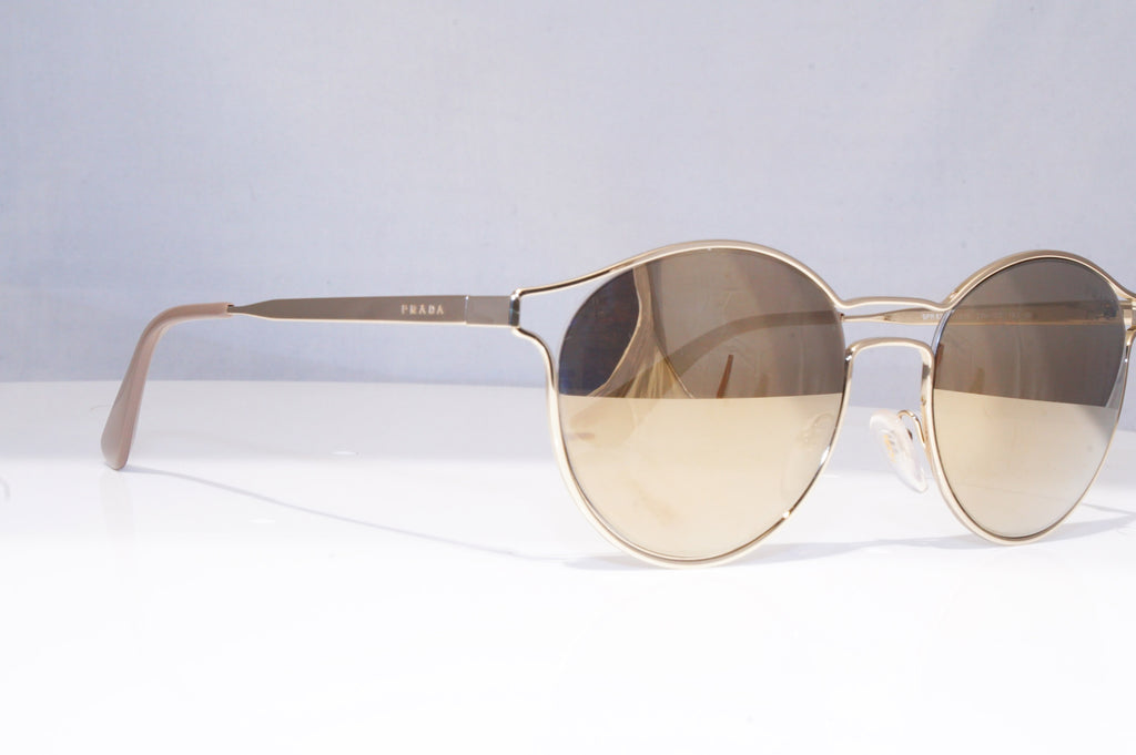 PRADA Womens Mirror Designer Sunglasses Gold Round SPR 62S ZVN-1C0 18237