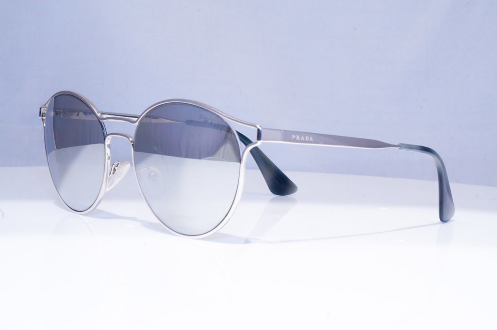 PRADA Womens Mirror Designer Sunglasses Silver Round SPR 62S 1BC-2B0 18311