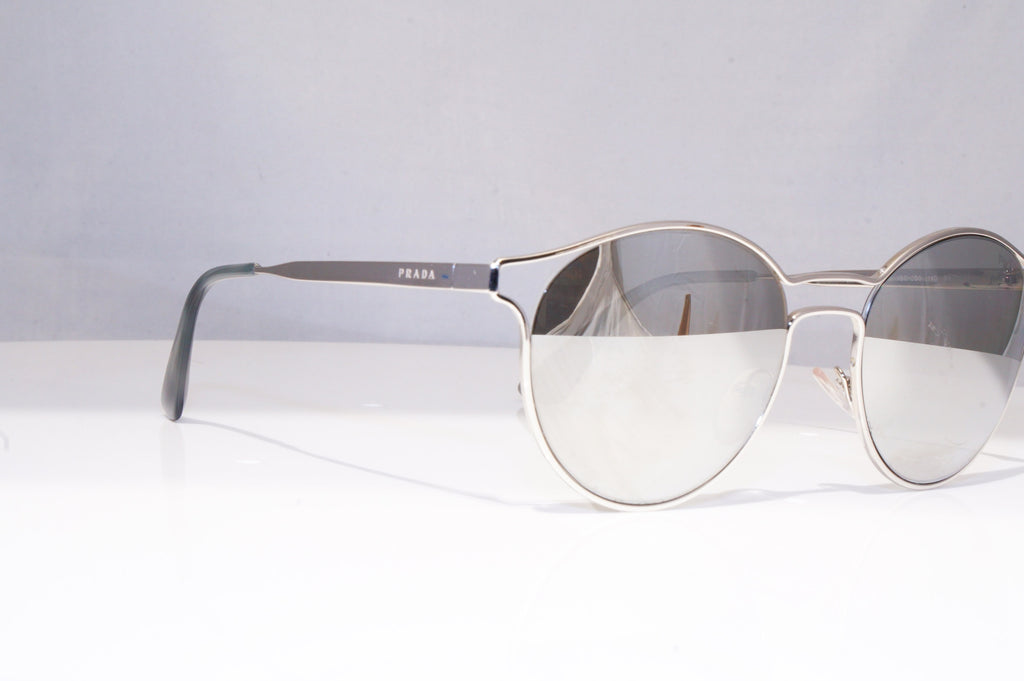PRADA Womens Mirror Designer Sunglasses Silver Round SPR 62S 1BC-2B0 18311