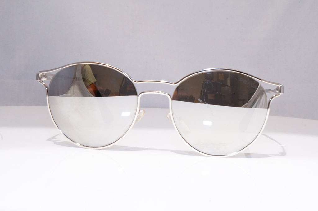 PRADA Womens Mirror Designer Sunglasses Silver Round SPR 62S 1BC-2B0 18311
