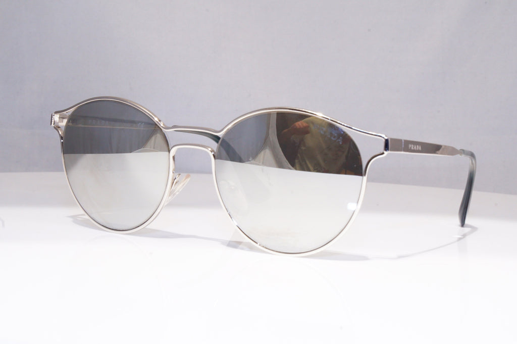 PRADA Womens Mirror Designer Sunglasses Silver Round SPR 62S 1BC-2B0 18311