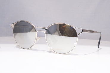 PRADA Womens Mirror Designer Sunglasses Silver Round SPR 62S 1BC-2B0 18311