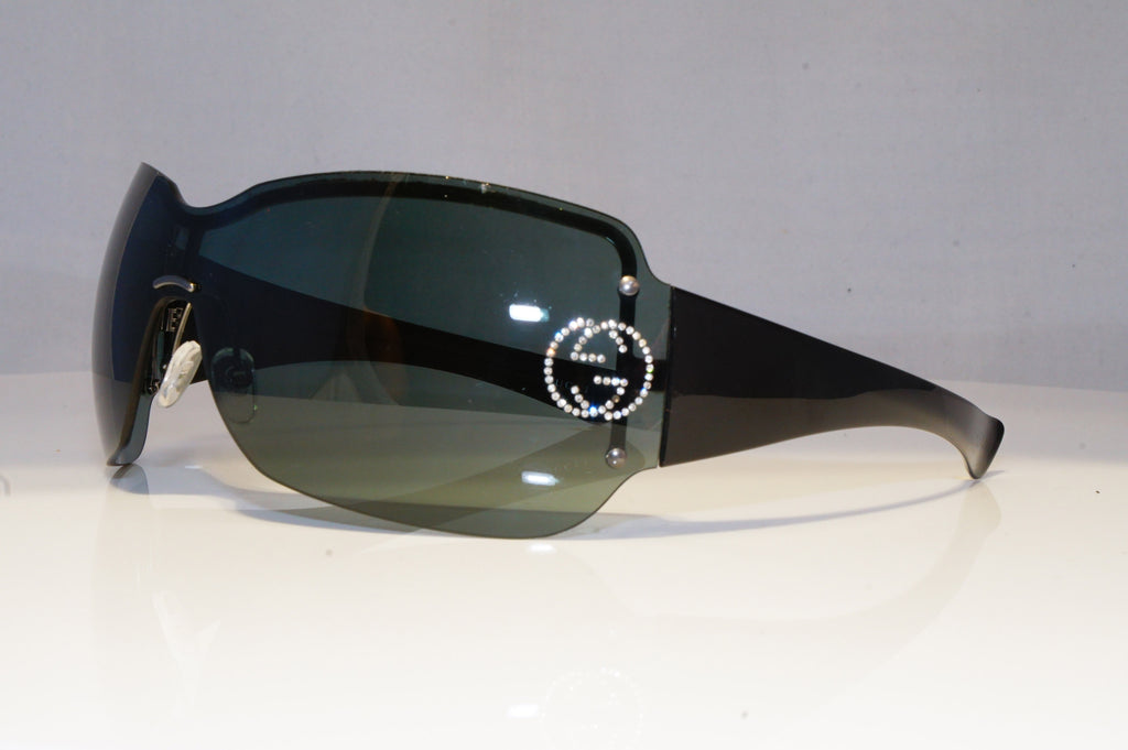 GUCCI Womens Diamante Designer Sunglasses Black Shield GG 1825 BLC95 20697