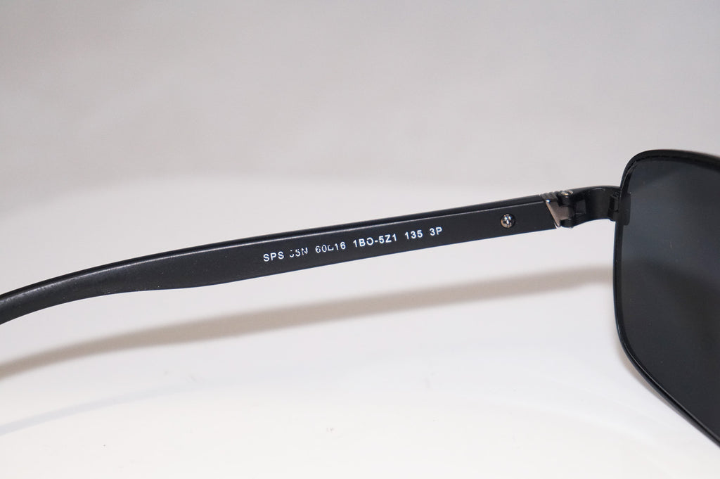 PRADA Mens Designer Polarized Sunglasses Black Rectangle SPS 55N 1BO-5Z1 15584