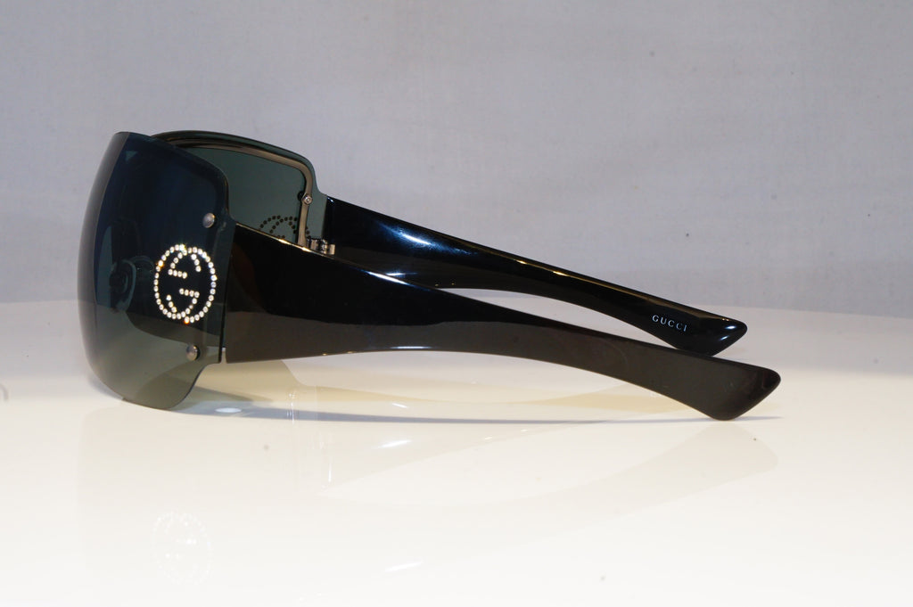 GUCCI Womens Diamante Designer Sunglasses Black Shield GG 1825 BLC95 20697