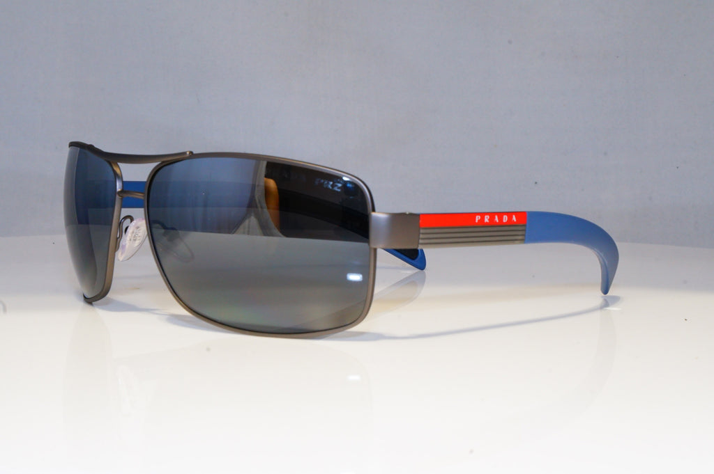 PRADA Mens Polarized Mirror Designer Sunglasses Blue SILVER SPS 54I DG12F2 20687