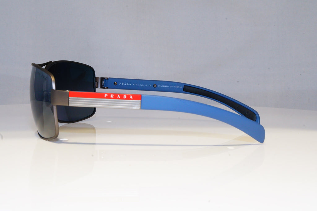 PRADA Mens Polarized Mirror Designer Sunglasses Blue SILVER SPS 54I DG12F2 20687