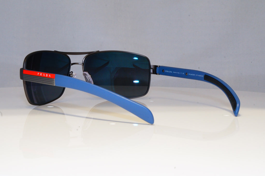 PRADA Mens Polarized Mirror Designer Sunglasses Blue SILVER SPS 54I DG12F2 20687