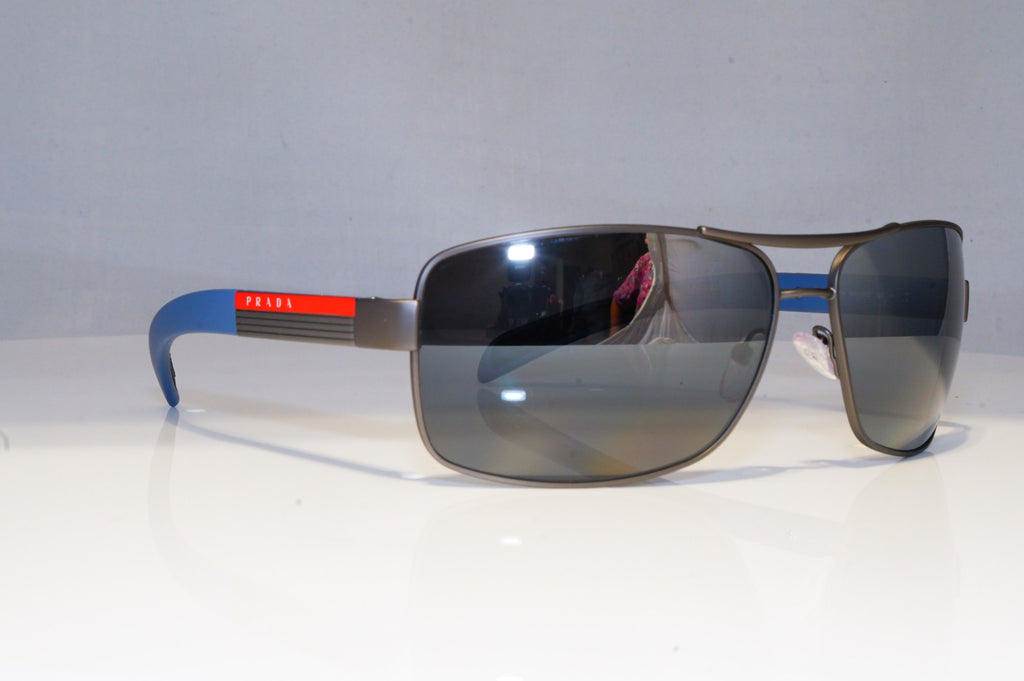 PRADA Mens Polarized Mirror Designer Sunglasses Blue SILVER SPS 54I DG12F2 20687