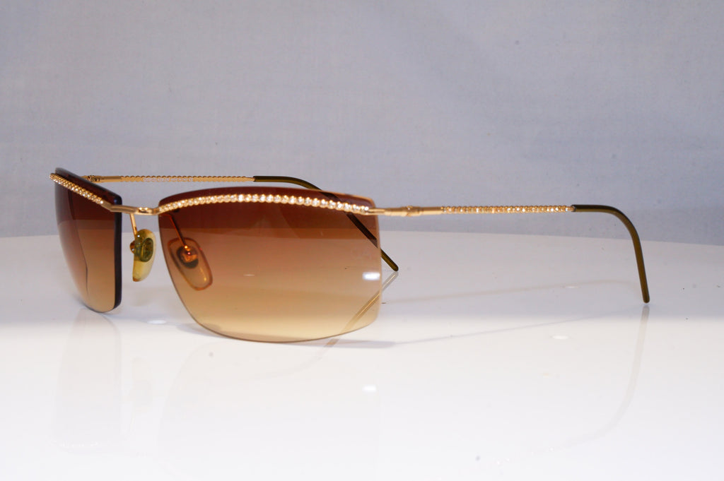 EMPORIO ARMANI Mens Womens Designer Sunglasses Gold Rectangle 1537 743/89 22056
