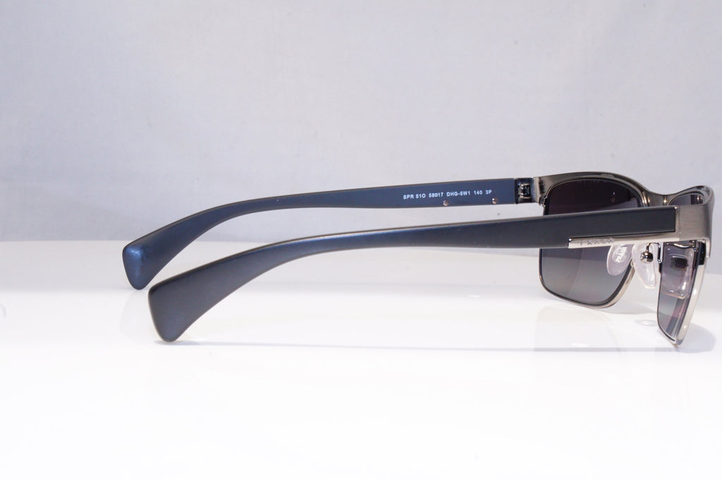 PRADA Mens Polarized Designer Sunglasses Black Rectangle SPR 510 DHG-5W1 18309