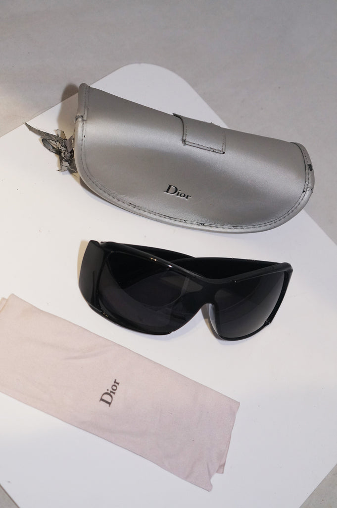 DIOR Womens Designer Sunglasses Black Shield STRIPES 2 SZDJC 15479