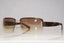 GUCCI 1990 Mens Unisex Designer Sunglasses Brown Rectangle GG 1738 BRN 16153