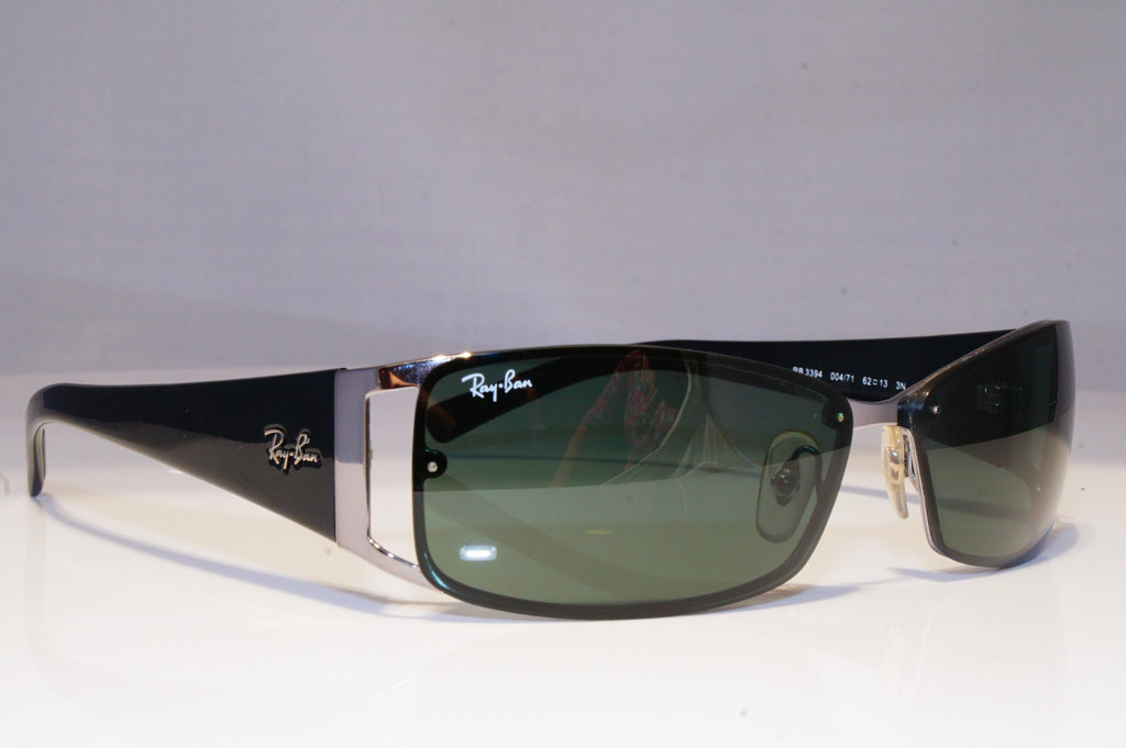 RAY-BAN Mens Vintage Designer Sunglasses Black Rectangle RB 3394 004/71 20672