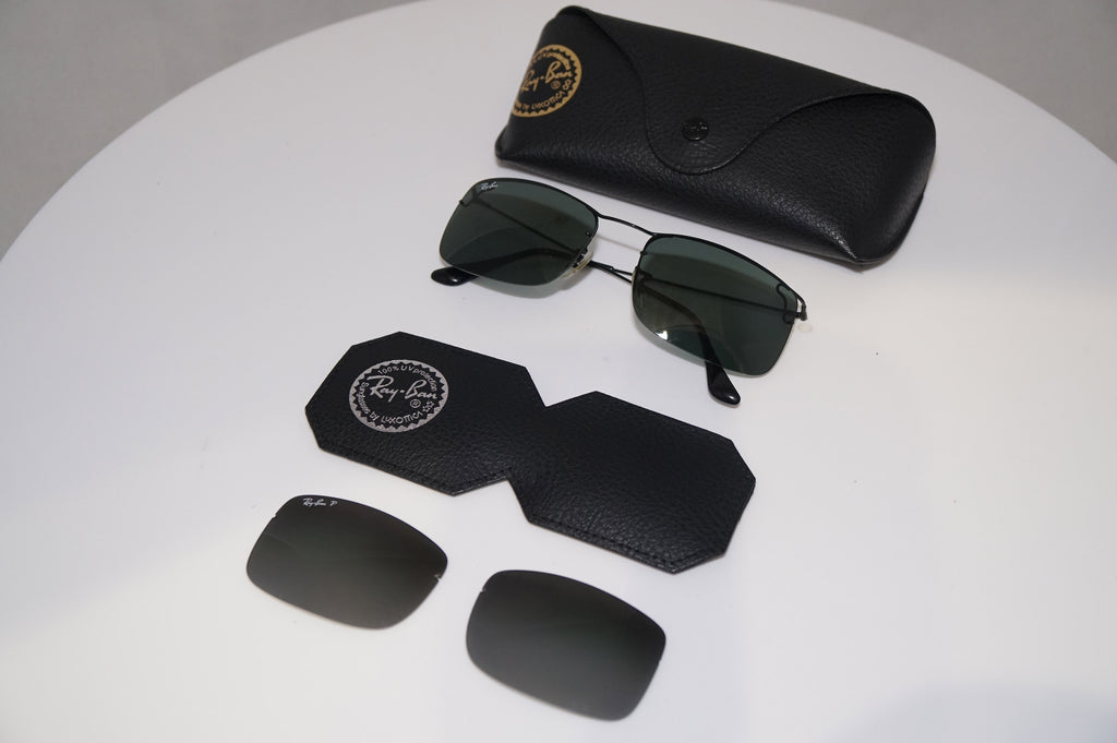 RAY-BAN Mens Polarized Designer Sunglasses Black TWO-IN-ONE RB 3499 002/T3 20673