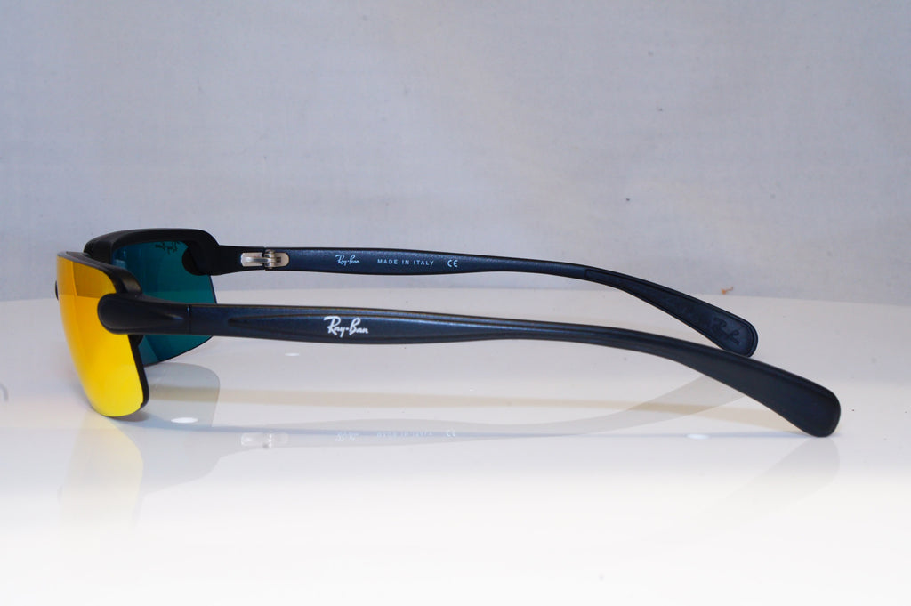 RAY-BAN Mens Mirror Designer Sunglasses Black Wrap RB 4041 601-S/6Q 19477