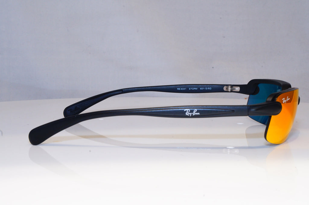 RAY-BAN Mens Mirror Designer Sunglasses Black Wrap RB 4041 601-S/6Q 19477