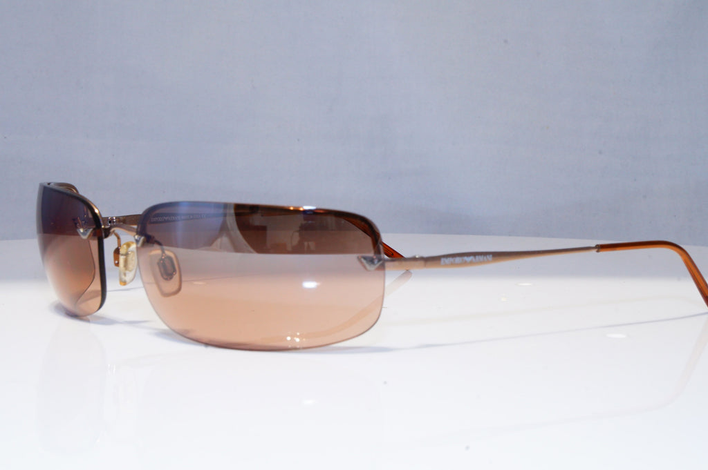 EMPORIO ARMANI Mens Womens Vintage Sunglasses Brown Rectangle 201 1228 22050