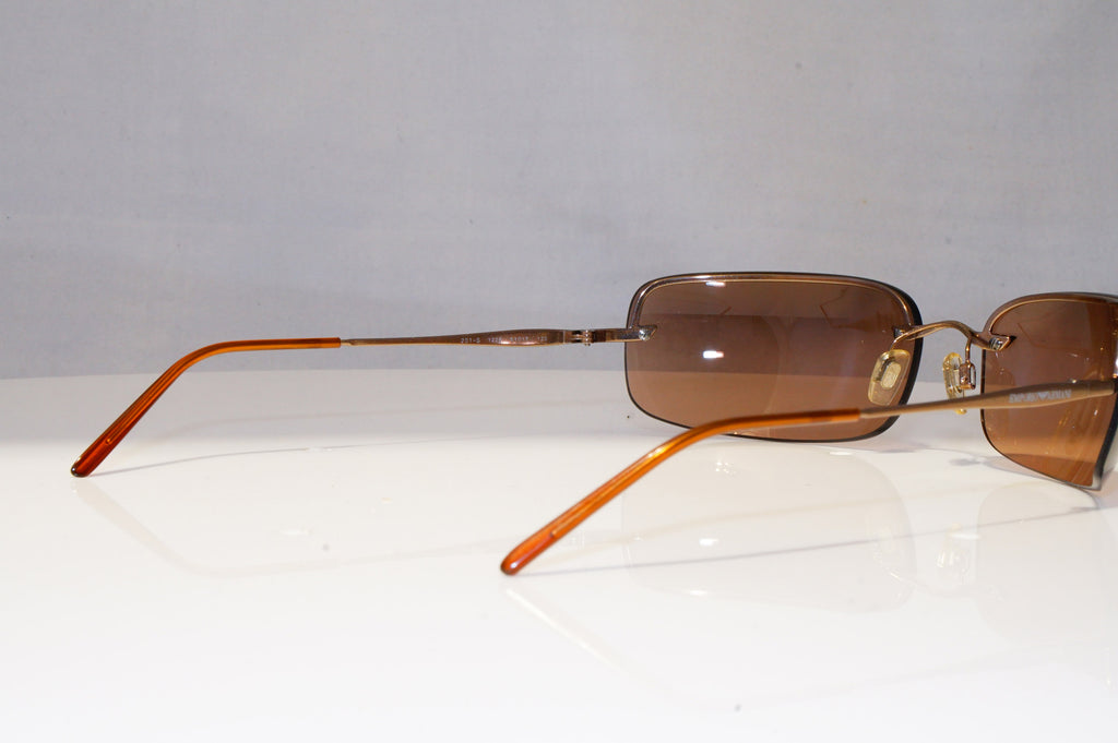 EMPORIO ARMANI Mens Womens Vintage Sunglasses Brown Rectangle 201 1228 22050