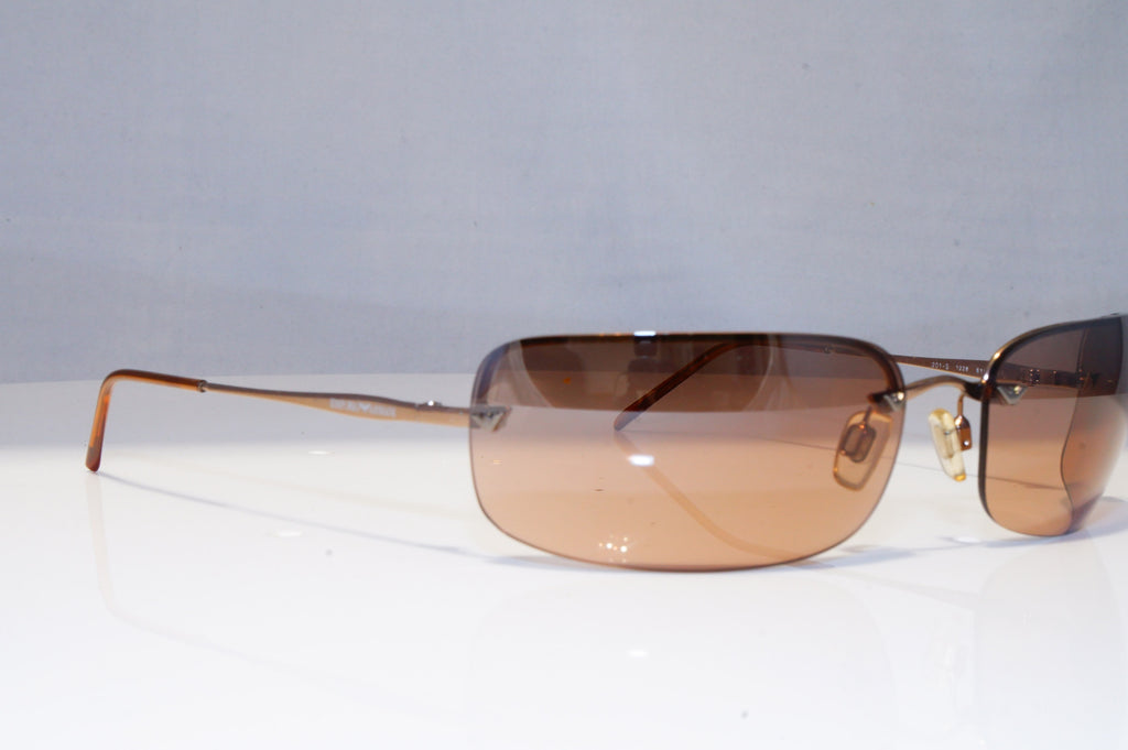 EMPORIO ARMANI Mens Womens Vintage Sunglasses Brown Rectangle 201 1228 22050
