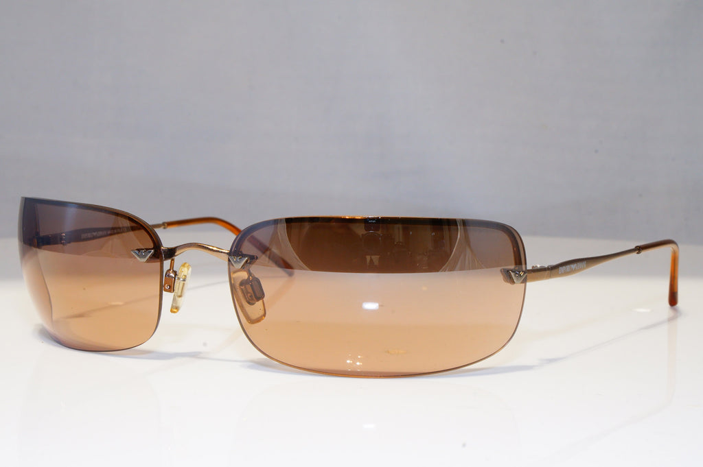 EMPORIO ARMANI Mens Womens Vintage Sunglasses Brown Rectangle 201 1228 22050