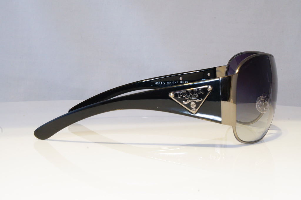 PRADA Mens Womens Unisex Designer Sunglasses Black Shield SPR 57L 5AV-3M1 20854