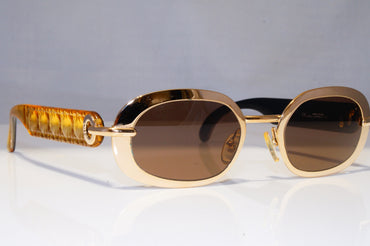 CHRISTIAN DIOR Womens Vintage Designer Sunglasses Gold Rectangle CARLA 42W 22037