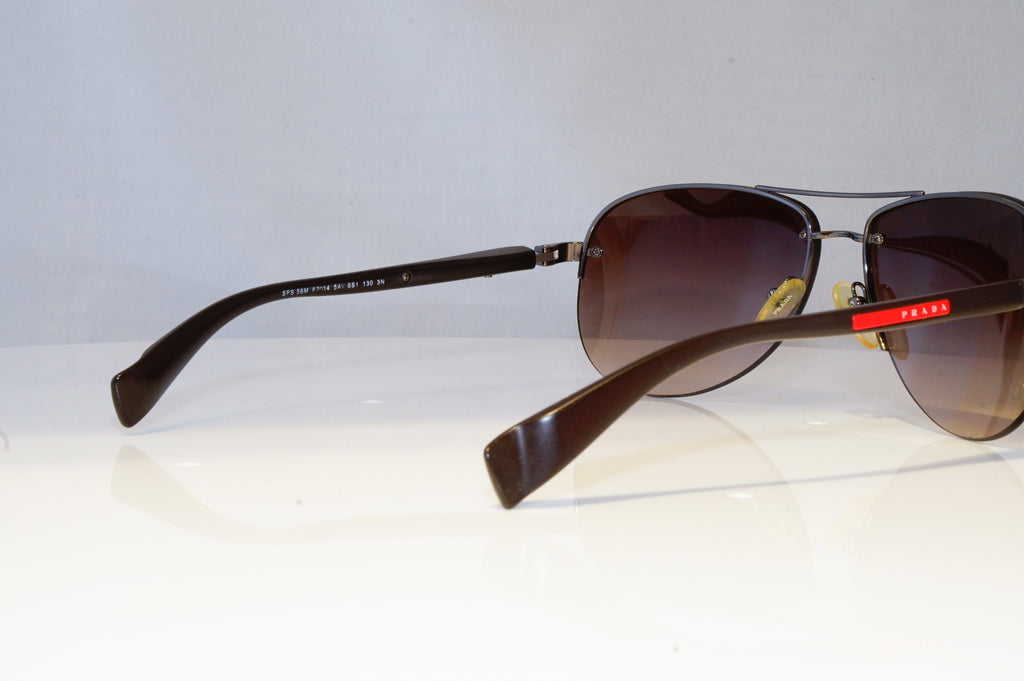 PRADA Mens Designer Sunglasses Brown Pilot SPS 56M 5AV-6S1 20852