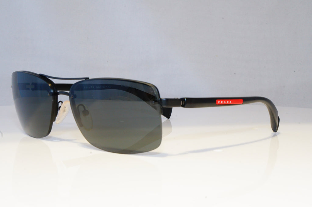 PRADA Mens Designer Sunglasses Black Rectangle SPS 50N 1BO-1A1 20841