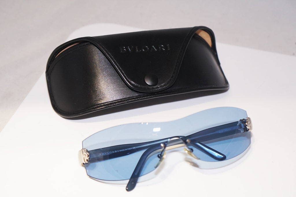 BVLGARI Vintage Mens Unisex Designer Sunglasses Blue Shield 608 110/72 15570