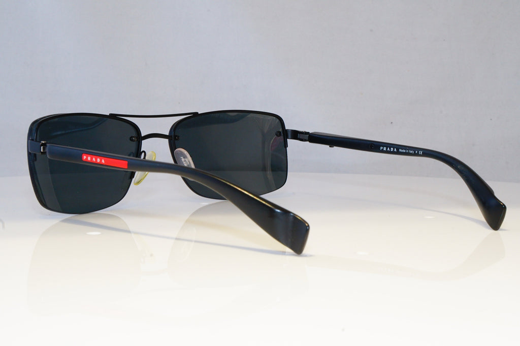 PRADA Mens Designer Sunglasses Black Rectangle SPS 50N 1BO-1A1 20841