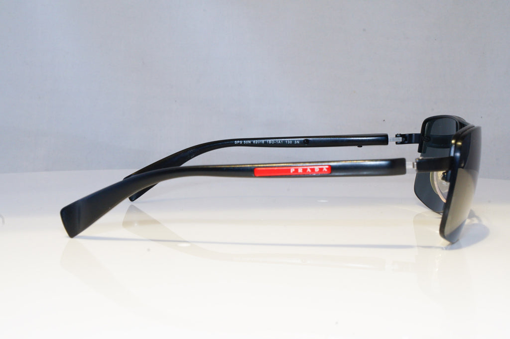 PRADA Mens Designer Sunglasses Black Rectangle SPS 50N 1BO-1A1 20841