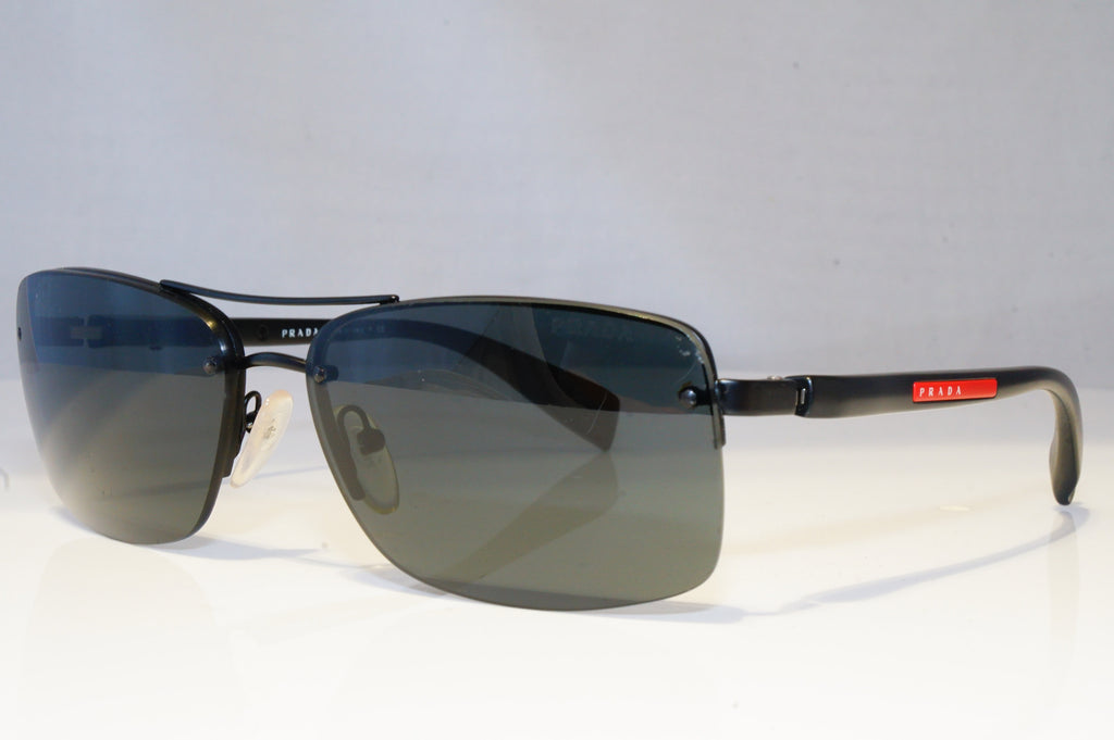 PRADA Mens Designer Sunglasses Black Rectangle SPS 50N 1BO-1A1 20841
