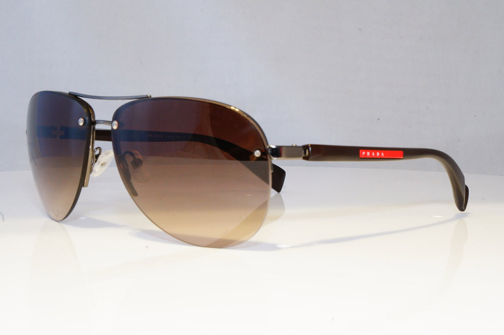 PRADA Mens Womens Designer Sunglasses Brown Pilot SPS 56M 5AV-6S1 20849