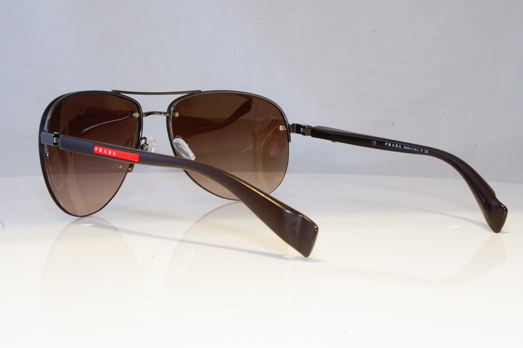 PRADA Mens Womens Designer Sunglasses Brown Pilot SPS 56M 5AV-6S1 20849