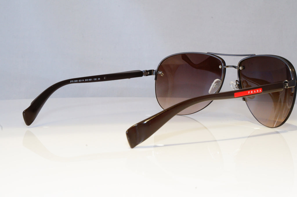 PRADA Mens Womens Designer Sunglasses Brown Pilot SPS 56M 5AV-6S1 20849