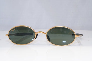 RAY-BAN Mens Vintage 1990 Designer Sunglasses Gold Oval W 2388 ORBS II 19505