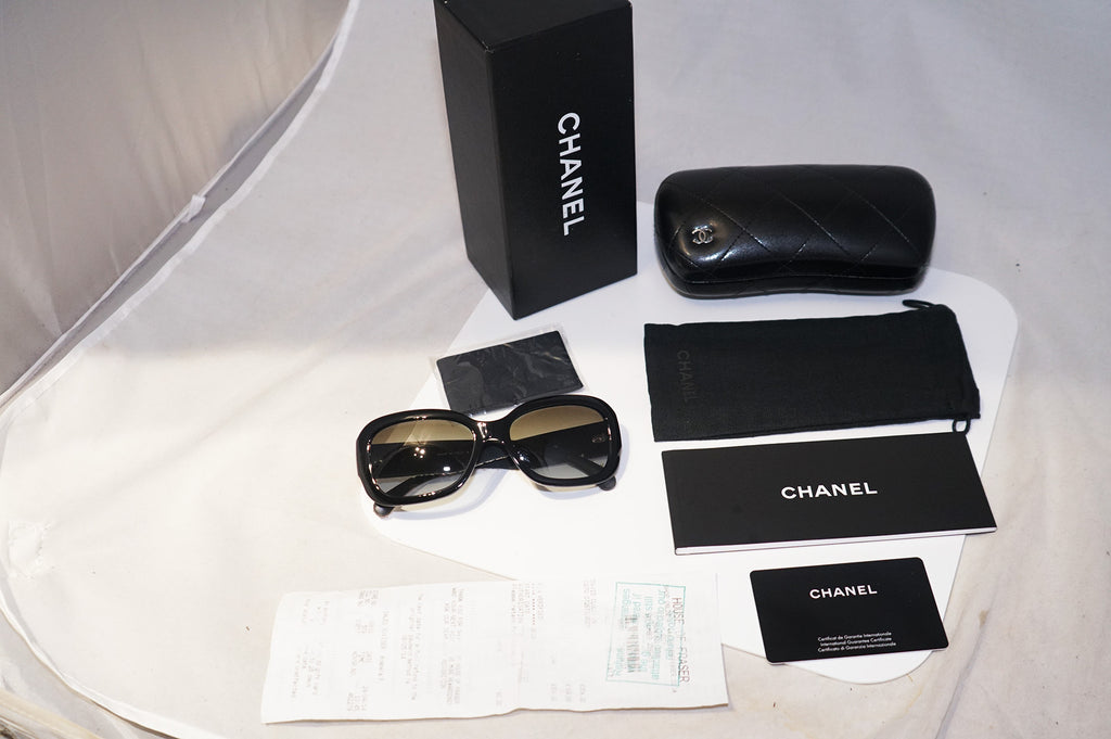 CHANEL Boxed Womens Designer Sunglasses Black Tweed Collection 5240 14033C 15566