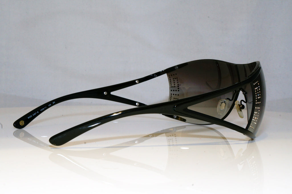 VERSACE Womens Diamante Designer Sunglasses Black Shield 2087/B 1009/11 17506