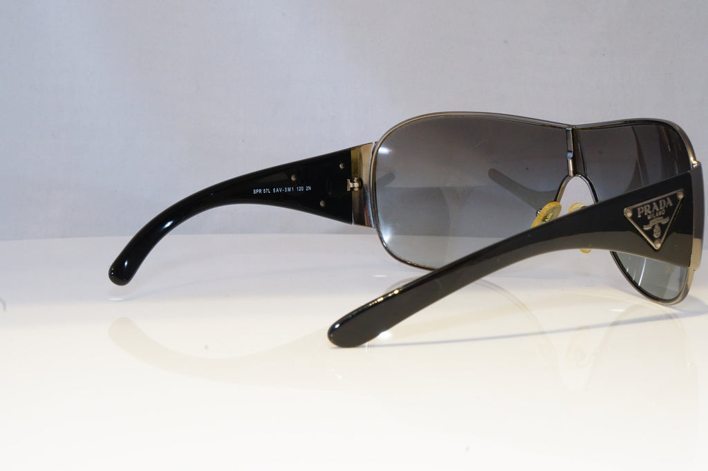 PRADA Mens Womens Designer Sunglasses Black Shield CRACK SPR 57L 5AV-3M1 20858