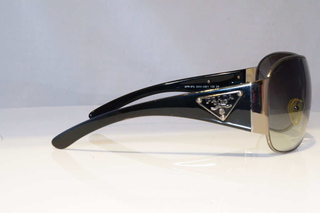 PRADA Mens Womens Designer Sunglasses Black Shield CRACK SPR 57L 5AV-3M1 20858