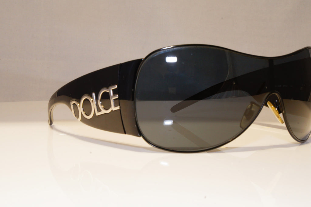 Dolce & Gabbana Womens Oversized Sunglasses Black Shield DG 2005 01/87 22018