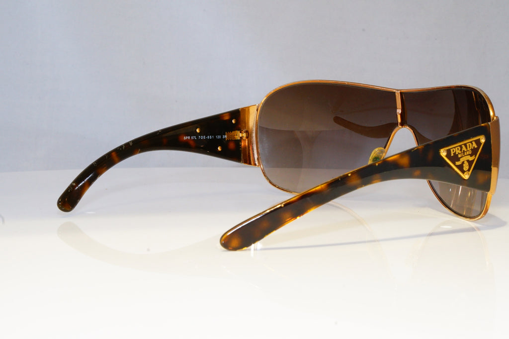 PRADA Mens Womens Designer Sunglasses Brown Shield SPR 57L 70E-6S1 20856
