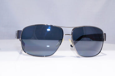 PRADA Mens Polarized Designer Sunglasses Black Pilot SPR 61L 5AV-5Z1 18786