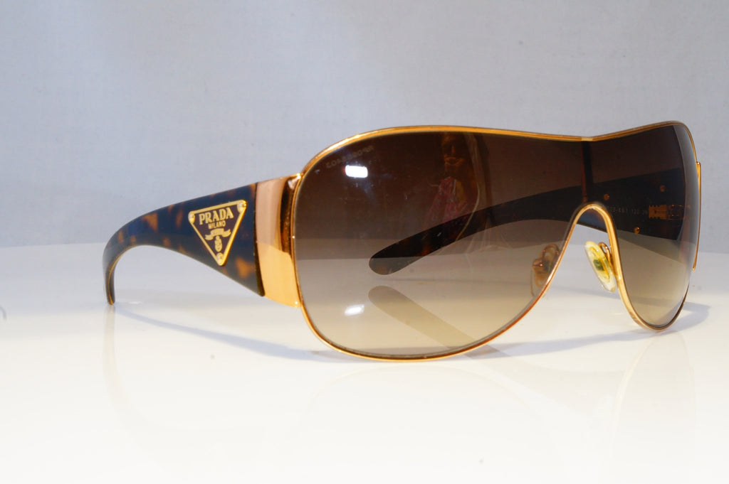 PRADA Mens Womens Designer Sunglasses Brown Shield SPR 57L 70E-6S1 20856