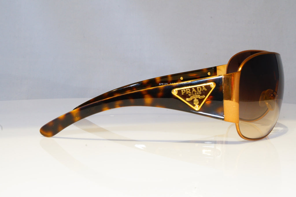 PRADA Mens Womens Designer Sunglasses Brown Shield SPR 57L 70E-6S1 20855