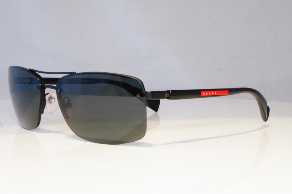PRADA Mens Designer Sunglasses Black Rectangle SPS 50N 1BO-1A1 20840