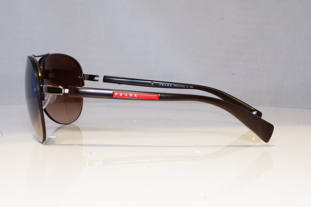 PRADA Mens Designer Sunglasses Brown Pilot SPS 56M 5AV-6S1 20850
