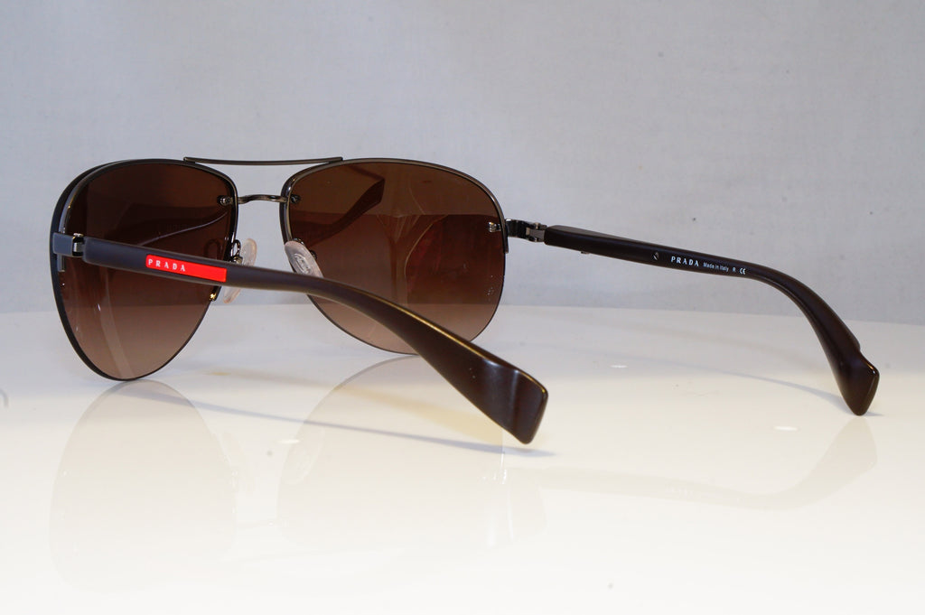 PRADA Mens Designer Sunglasses Brown Pilot SPS 56M 5AV-6S1 20850