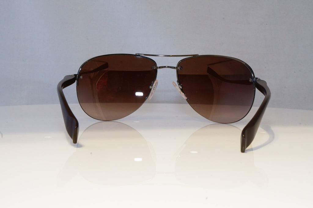 PRADA Mens Designer Sunglasses Brown Pilot SPS 56M 5AV-6S1 20850